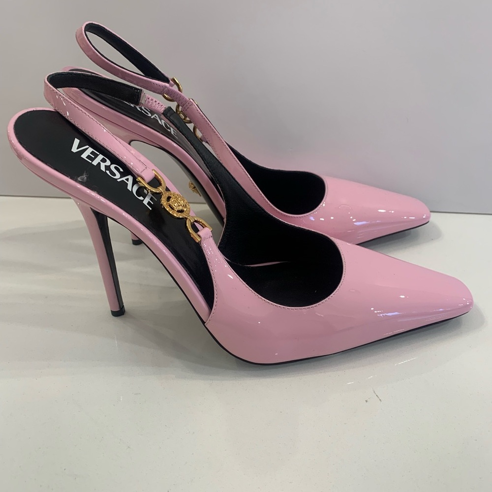 Versace Elegant Pink Slingback Heels